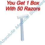 *50-PIECES* Personna Disposable Single Blade Fixed Head Face Razor 75-0003. Fixed Price $24.99.