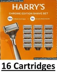 Harry's Chrome Edition Shave Set - 16 Cartridges + Handle, Men's Grooming. Fixed Price $40.92.