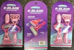3 -pack Reliashave 6-BLADE Superior Ladies Disposable Razors- Stainless Steel. Fixed Price $10.99.