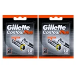 Gillette Contour Plus Refill Cartridges, 10CT (pack Of 2) 20 Total Blades. Fixed Price $21.99.