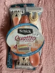 Women Schick Quattro Disposables Razors 3 Pack Sparkle (papaya & Pearl). Fixed Price $14.99.