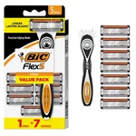 Bic Flex Men's Refillable 5-BLADE Razors With 7 Count (pack Of 1), Black. Fixed Price $23.90.