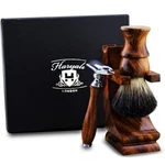 Wooden Wet Shaver Kit Safety Razor Badger Shaving Brush Stand Luxury 3PCS Set. Fixed Price $56.99.