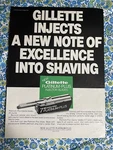 Vintage 1970 Gillette Print Platinum Plus Injector Blade Shaving. Fixed Price $7.97.