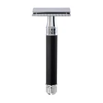 Edwin Jagger Rubber Coated Chrome Plated Double Edge Safety Razor Free Blade. Fixed Price $52.00.