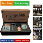 Safety Razor Shaving Kit - Vintage Wet Shave Grooming Set For Men, With Old F.... Fixed Price $84.32.