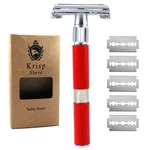 Long Handle Double Edge Butterfly Open Safety Razor For Women 10 Blades Red. Fixed Price $12.99.