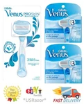 9 Gillette Venus 8 Blades Refills Cartridges & Proskin Shaver Fit Embrace Razor. Fixed Price $17.99.