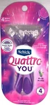 Schick Quattro You Razor, 4 Blades, Violet Blossom Scent, Aloe, Qty. Fixed Price $17.95.