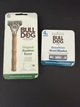Bulldog Skincare Original Bamboo Razor + 2 Refills Plus 4 Sensitive. Fixed Price $14.97.