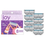 Joy Womens Razor Blade Refills, 8 Count, Purple, Lubrastrip To Help Avoid Skin. Fixed Price $18.99.