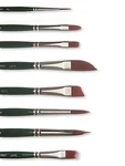 Silver Ruby Satin Series Synthetic Brushes Short Handle. Fixed Price $27.95.