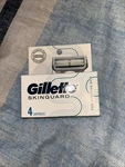 Gillette Skinguard Stainless Steel Razor Refill Cartridges 4 Pack Silver Blue. Fixed Price $8.50.