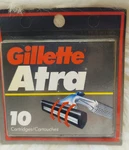New! Old Stock 1990 Gillette Atra 10 Razor Blade Cartridges. Fixed Price $22.49.
