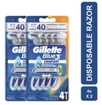 Gillette BLUE3 Comfort Disposable Razor 4 Counts Bundle Of 2. Fixed Price $30.00.