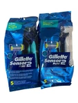 Pack Gillette SENSOR2 Plus Blade Disposable Razors 5 Count Each 10 Total. Fixed Price $10.00.