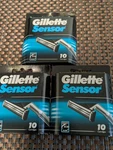 Gillette Sensor 10 Cartridges (3) Self-adjusting Twin Blades Replacement Razors. Fixed Price $280.00.