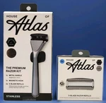 House Of Atlas Prem. Razor Kit W X2 5-BLADE Refills +8 Pk. Fixed Price $24.99.