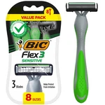 Bic Flex Men's Disposable 3-BLADE Razors, 8 Count (pack Of 1), Assorted. Fixed Price $20.21.