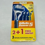 Gillette SENSOR5 3-PACK 2+1 Disposable Razors Blades. Fixed Price $14.99.