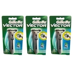 Gillette Vector Fits Atra Plus Razor Blade Refill Cartridge Shaver Handle 3 Pack. Fixed Price $25.00.