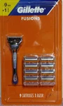 Gillette FUSION5 Men's Razor With One (1) Handle + 9 Blade Refills "new". Fixed Price $31.87.