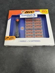 Bic Comfort 3 Hybrid Disposable Razors Men, Handle 16 Cartridges. Fixed Price $11.87.