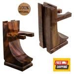 New Mission Style Wooden Stand For Safety Razor Straight Shaving Brush. Fixed Price $13.49.