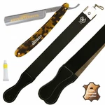 Dovo Solingen Tortoise Straight Shaving Razor Leather Sharpening Strop + Paste. Fixed Price $239.99.