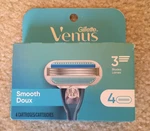 Gillette Venus Smooth 3-BLADE Cartridges 4 Ct. Brand New In Box. Fixed Price $9.49.