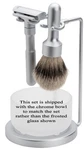Merkur Futur Shave Set #750 With Chrome Bowl, Razor, Stand Brush. Fixed Price $250.00.