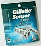 Gillette Sensor Excel Shaving Cartridges - Pack Of 10. Fixed Price $25.00.