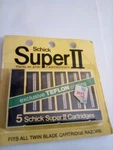 Schick Super Ii Twin Blade Razor Cartridges 5 Count Refill Free Shipping. Fixed Price $9.79.