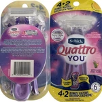 Schick Quattro You Women Disposable Razors 6 Count Aloe Exotic Violet Blooms. Fixed Price $10.92.