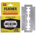 20 Feather Hi-stainless Platinum Coated Double Edge Safety Razor Shaving Blades. Fixed Price $18.99.