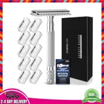 Utopia Care Double Edge Safety Razor, 10 Stainless Steel Blade Refills, Silver. Fixed Price $17.56.