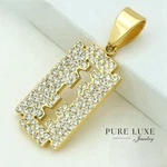 New Gift Inc Men's Stainless Steel Cz 48 Mm Gold Razor Blade Pendant +box. Fixed Price $13.99.