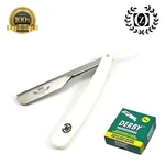 Beard Cut Throat Straight Shaving Razor Rasoirs + 100 Derby Blades Navaja Knife. Fixed Price $11.99.