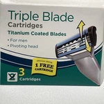 18 Titanium Coated Triple Blade Razor Cartridge Body Refill Men Shaving. Fixed Price $6.99.