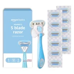 Amazon Basics 5-BLADE Razor Handle For Women, Includes 12 Cartridges Shower. Fixed Price $30.67.