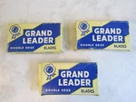 Vintage 3 Boxes Of Nos Grand Leader Double Edge Razor Blades 4 Each. Fixed Price $7.99.