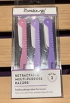 The Creme Shop Retractable Multi-purpose Razors Nib Set Of 3 Foldable Design. Fixed Price $12.99.