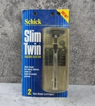 Schick Slim Twin Razor System - Handle 2 Cartridges Vintage 1989 Nos Sealed. Fixed Price $11.95.