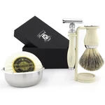 5PCS Shaving Kit With Badger Brush, De Safety Razor, Stand, Bowl & Soap. Fixed Price $54.99.