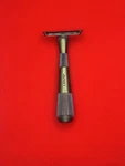Leaf Shave Twig Fixed Head Safety Razor Green Metal. Fixed Price $55.00.