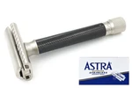 Var-gr Parker Safety Razor Adjustable Heavy Brass Graphite & 5 Astra Blades. Fixed Price $115.87.