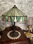 Wilkinson 17" Diam Leaded Lamp Brown Patina Original Hubbel Sockets Acorn Pulls. Fixed Price $849.99.