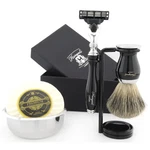 5PCS Super Badger Hair Shaving Kit With Triple Edge Razor, Stand, Bowl & Soap. Fixed Price $62.99.
