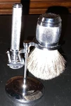 Gillette Art Of Shaving Fusion Brush, Safety Razor, & Muhle Stand. Fixed Price $125.00.