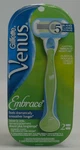 Gillette Venus Embrace 5 Blade Razor Green & Blue Handle W/ 2 Refills Cartridges. Fixed Price $14.99.